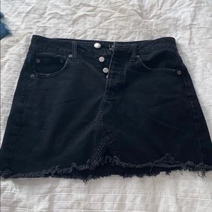 Black Denim Mini Skirt